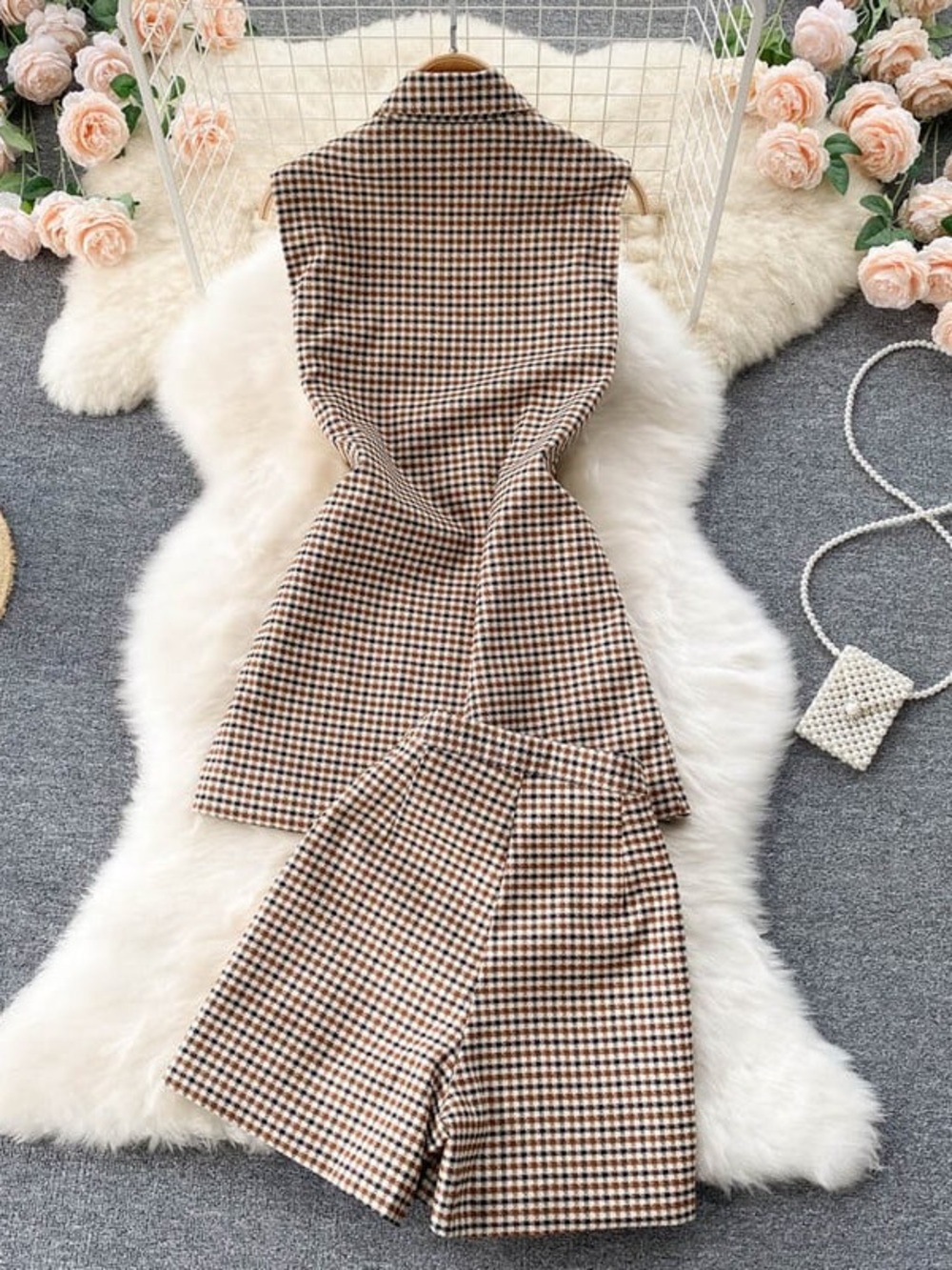 Vintage High-Waist A-Line 2 pieces in Brown - Picture 2 of 6